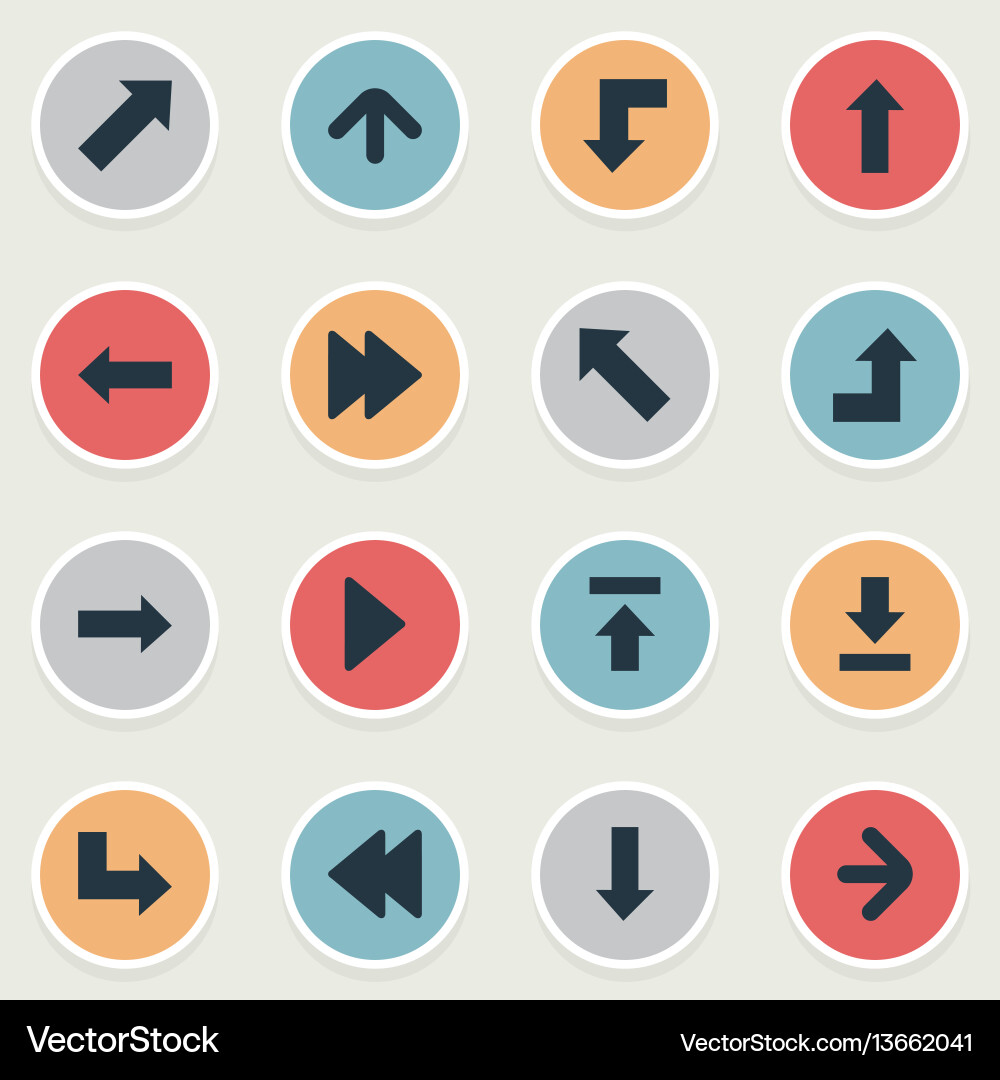 Set of simple arrows icons Vector Image