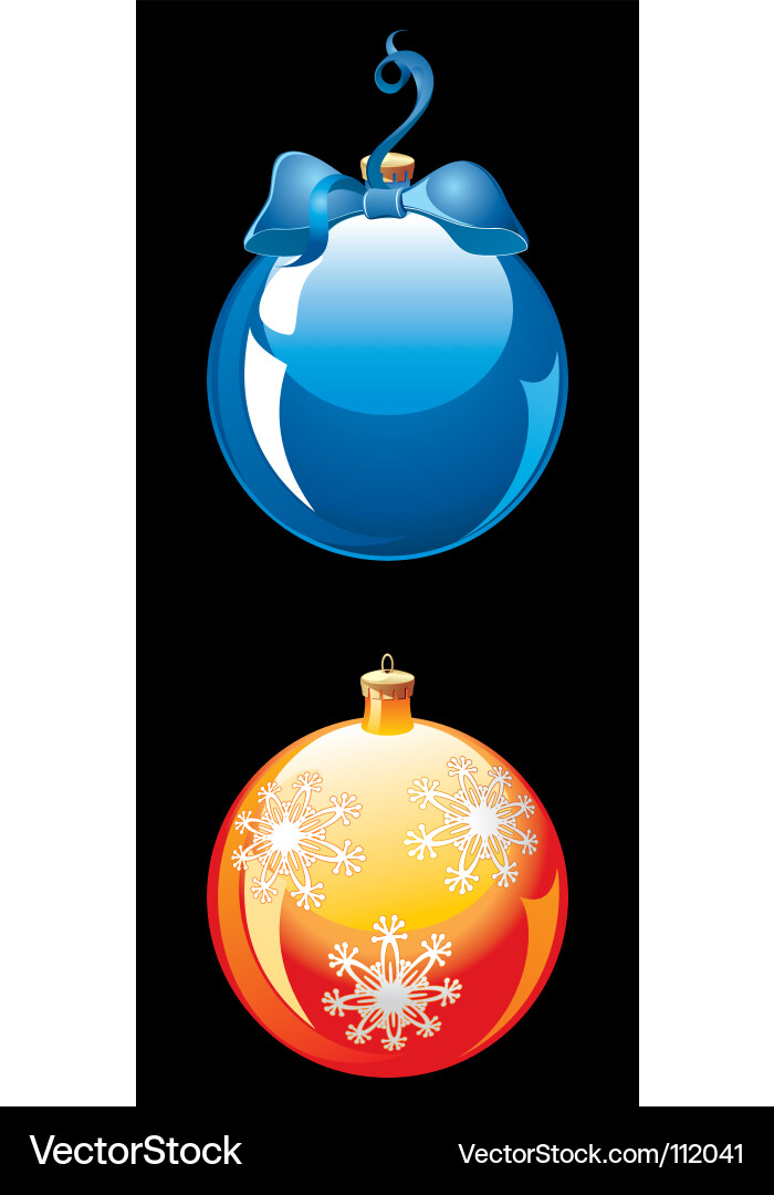 Shiny Christmas Ornaments Vector Image