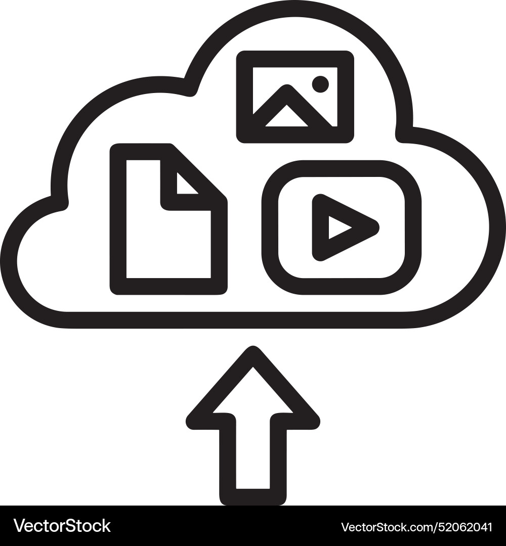 Upload outline icon symbol image Upload outline icon symbol image Vector Image
