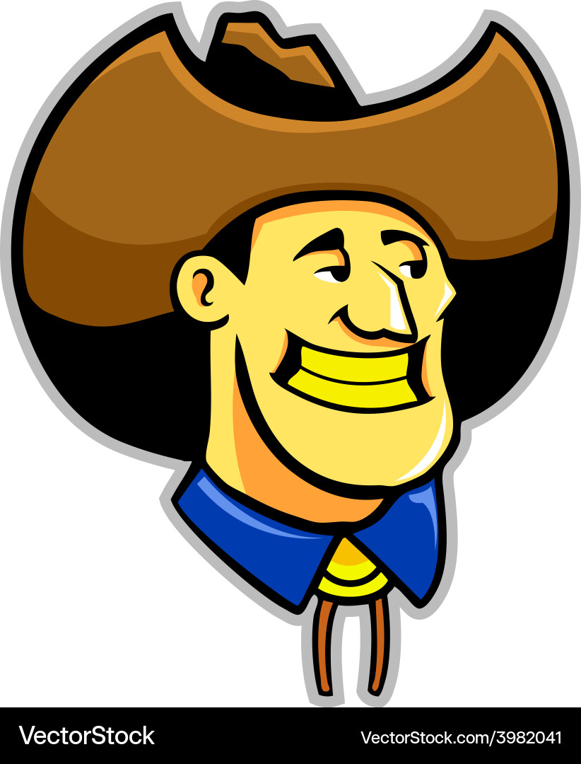 Yellow teeth cowboy vector image
