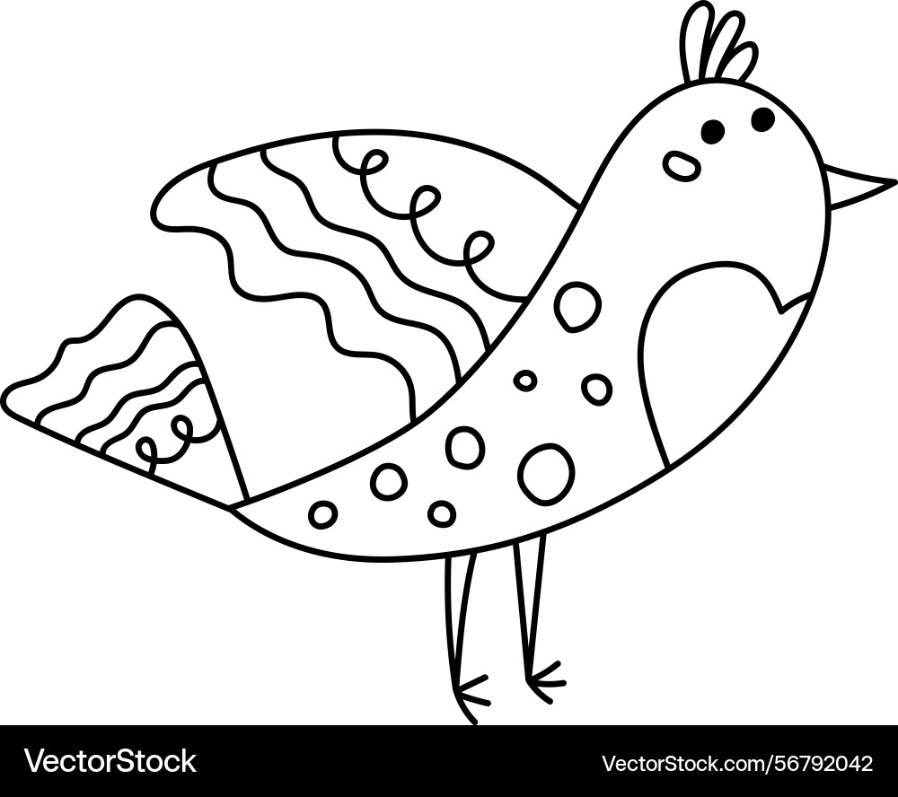 Abstract bird with patterned wings Vector Image
