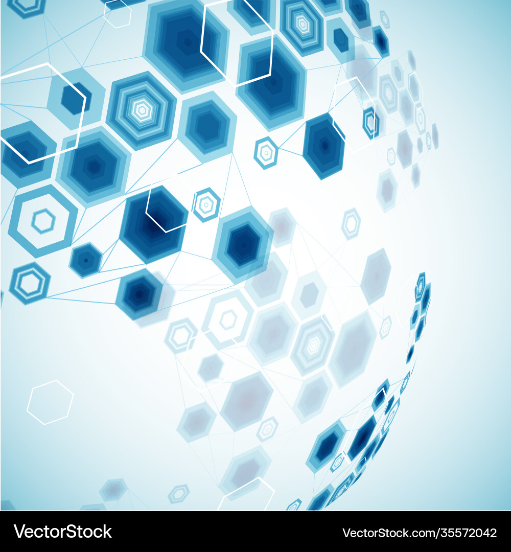 Abstract hexagonal sphere background Abstract hexagonal sphere background vector image