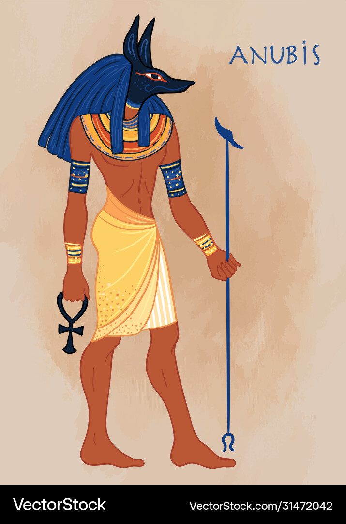 Anubis in ancient egyptian god death Anubis in ancient egyptian god death vector image