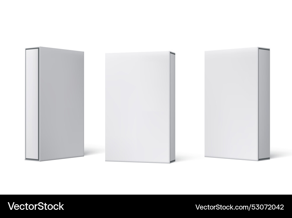 Blank clear package box for soft set vector image