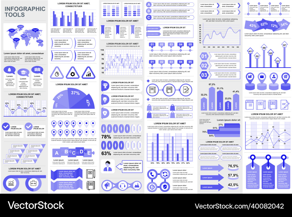 Bundle infographic elements data visualization Bundle infographic elements data visualization vector image