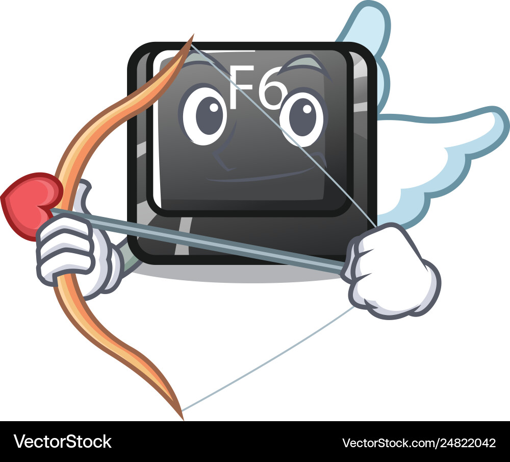 Cupid longest f6 button on cartoon computer vector image