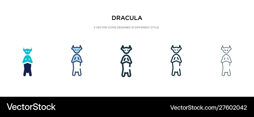 Dracula icon in different style two colored vector image