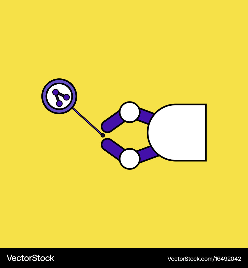 Flat icon design collection molecules and robot vector image