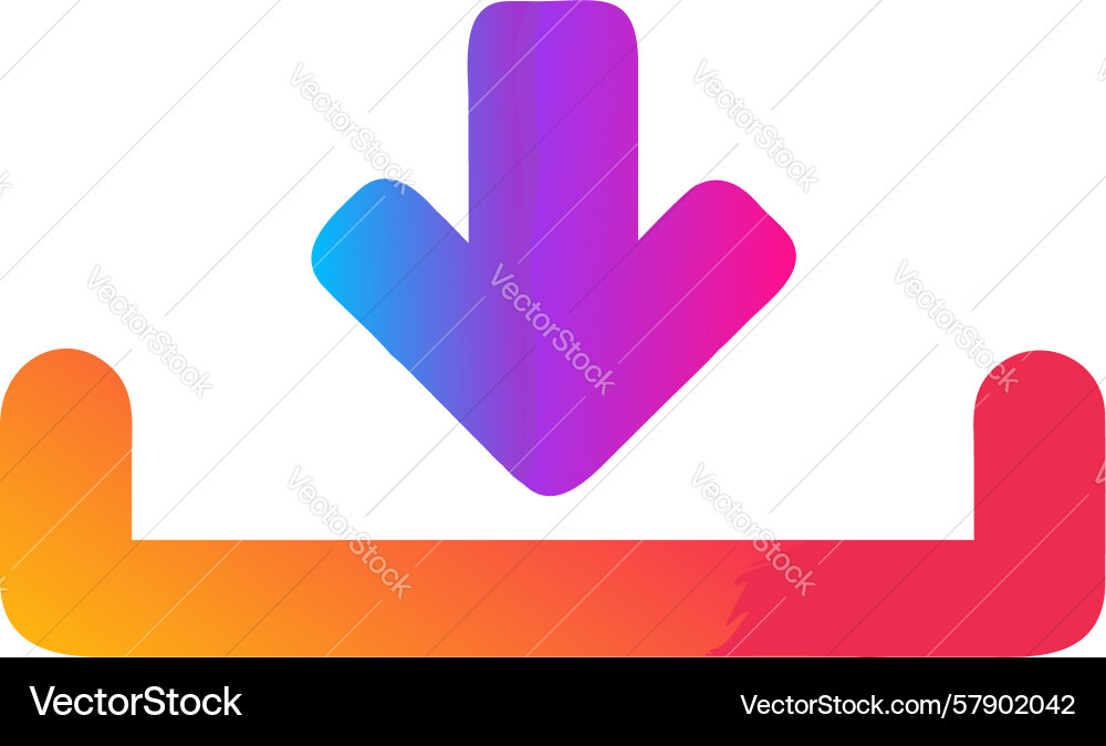 Gradient download button interface element design vector image