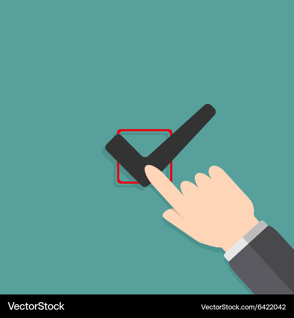 Hand Marking Checkbox vector image