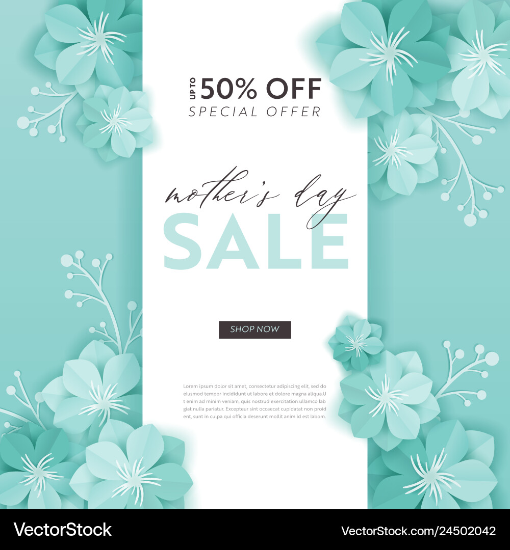 Mothers day sale design spring discount banner Mothers day sale design spring discount banner vector image