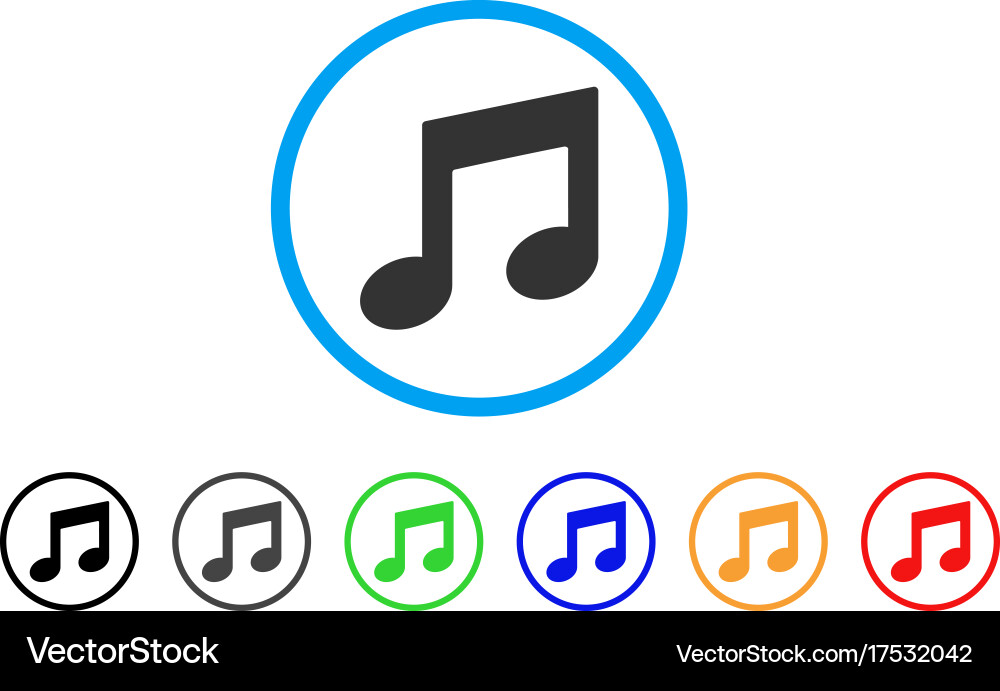 Music notes rounded icon Vector Image