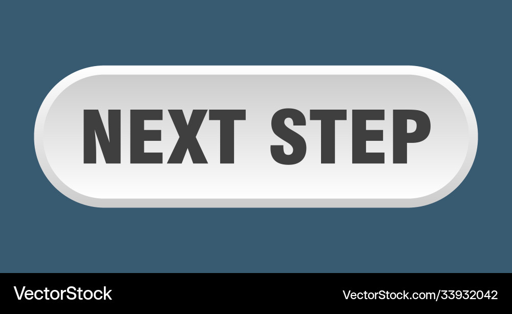 Next step button rounded sign on white background Vector Image