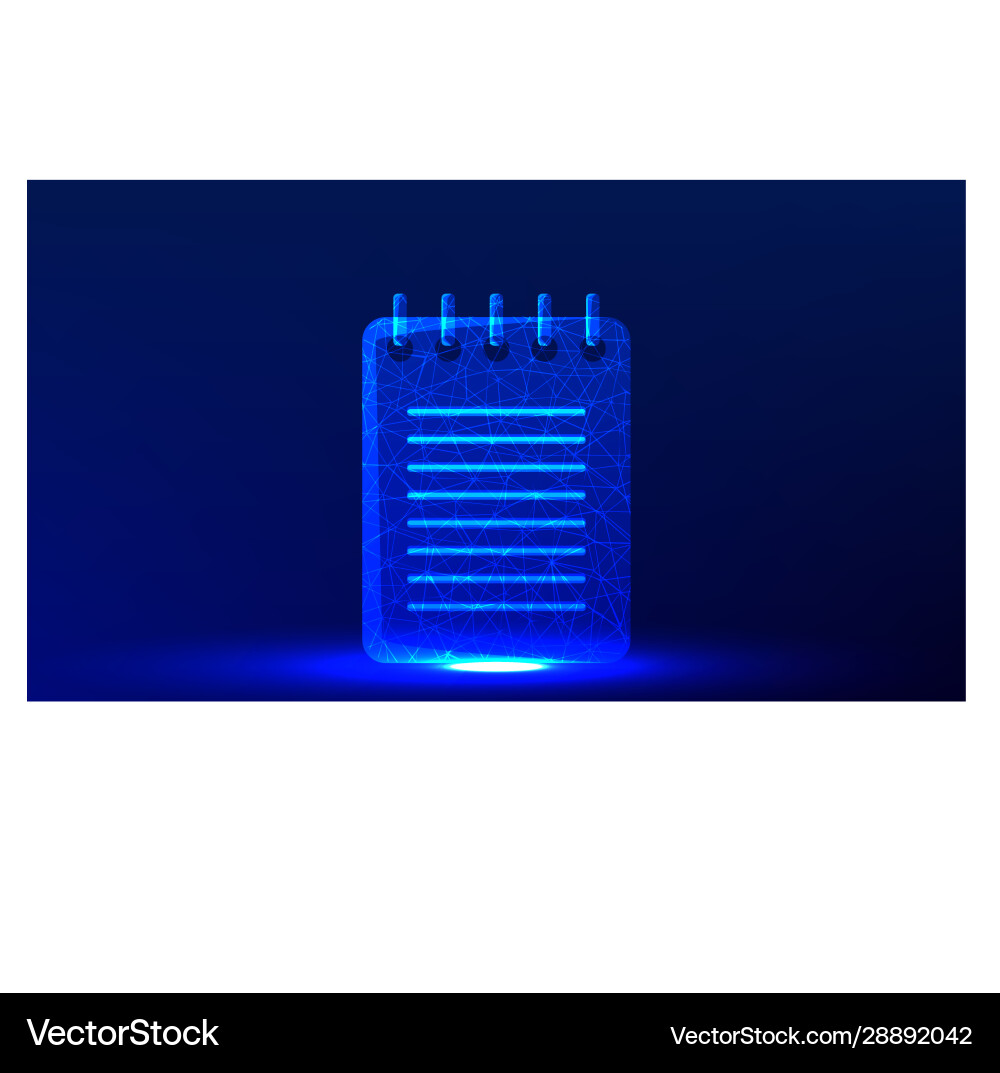 Note icon abstract low poly wireframe mesh design Note icon abstract low poly wireframe mesh design vector image
