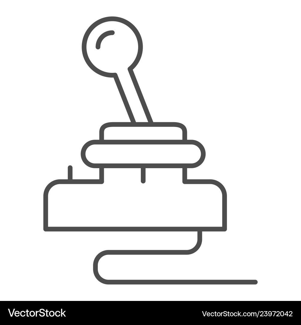 Retro joystick thin line icon game input pad Retro joystick thin line icon game input pad vector image
