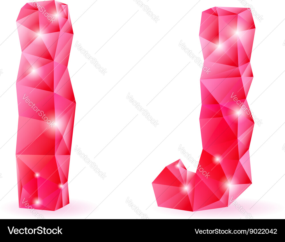 Ruby polygonal font vector image