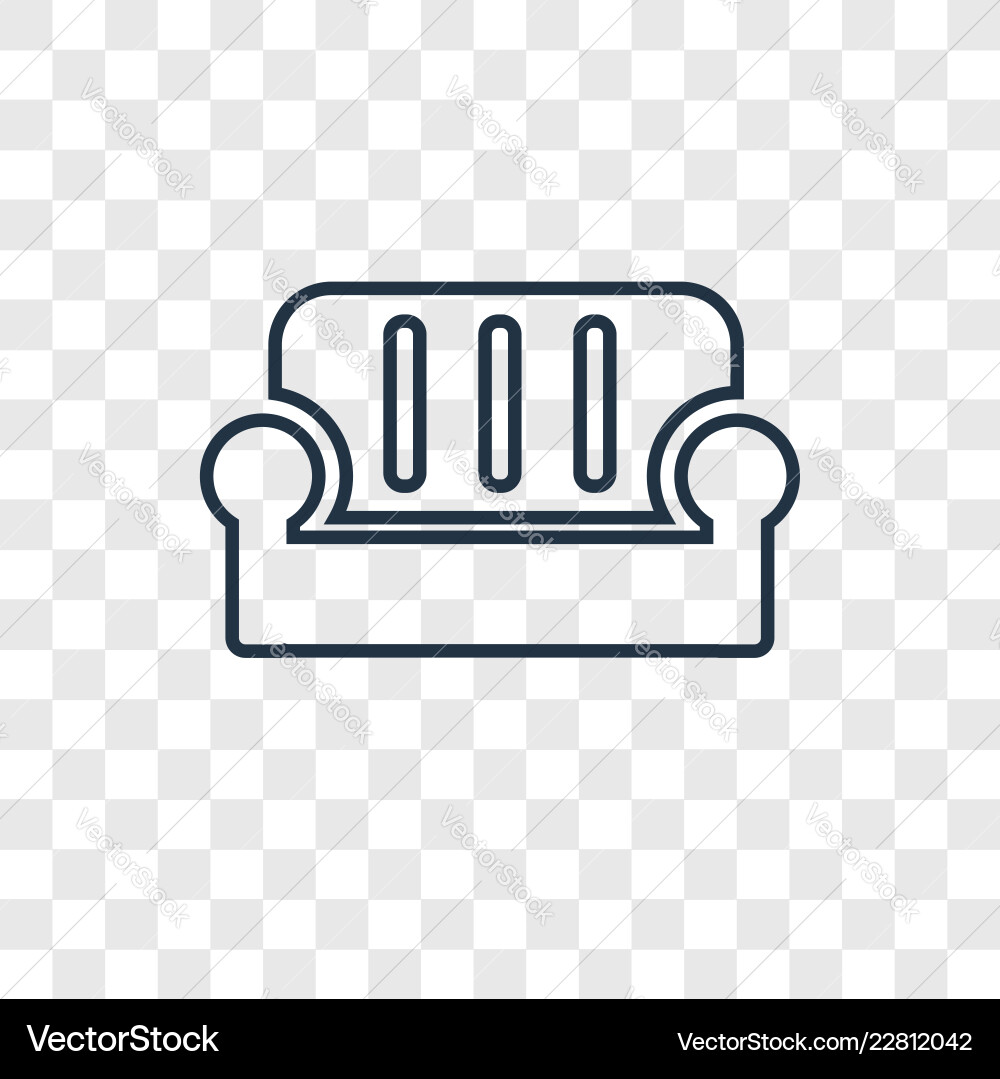 Sofa concept linear icon isolated on transparent Sofa concept linear icon isolated on transparent vector image