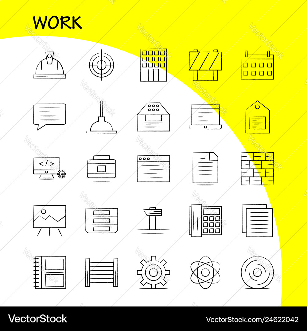 Work hand drawn icon for web print and mobile Work hand drawn icon for web print and mobile vector image