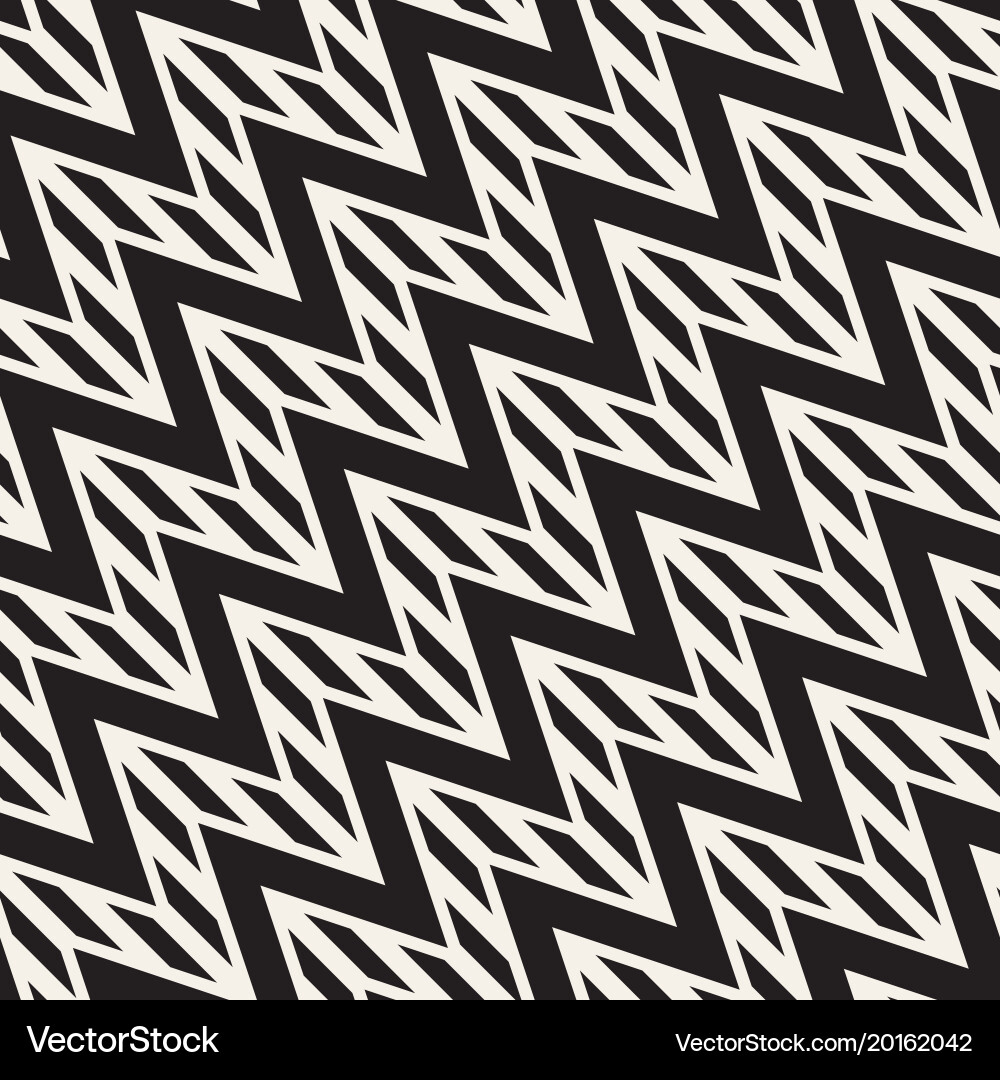 Zigzag Line Pattern - Monochrome vector image