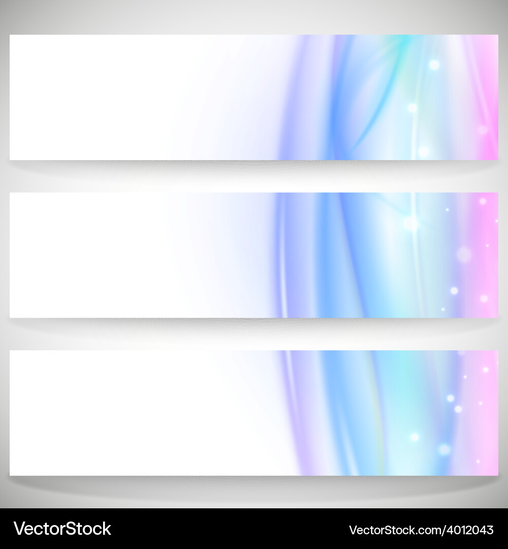 Abstract headers set wave design vector image