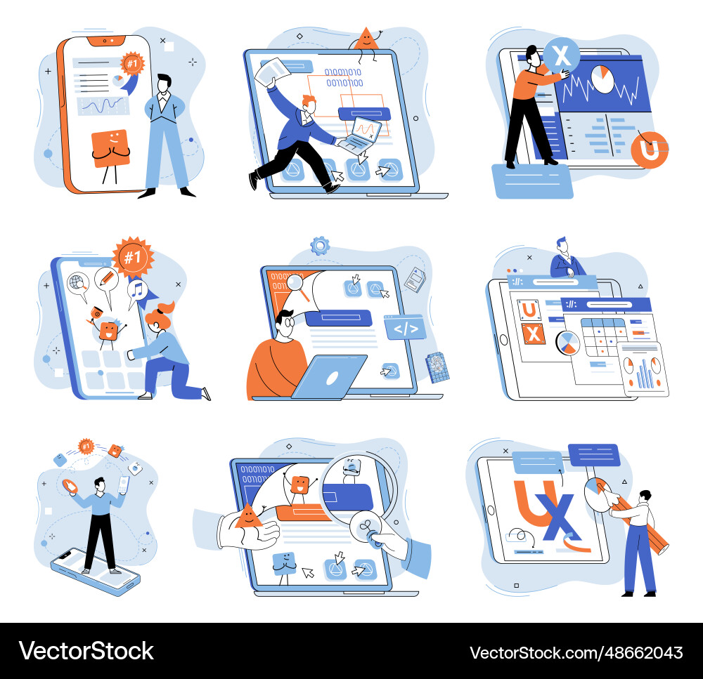Application testing metaphor Application testing metaphor Vector Image