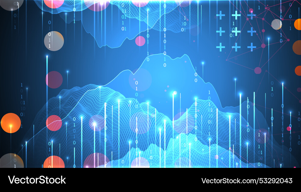 Big data abstract digital futuristic wireframe Big data abstract digital futuristic wireframe vector image