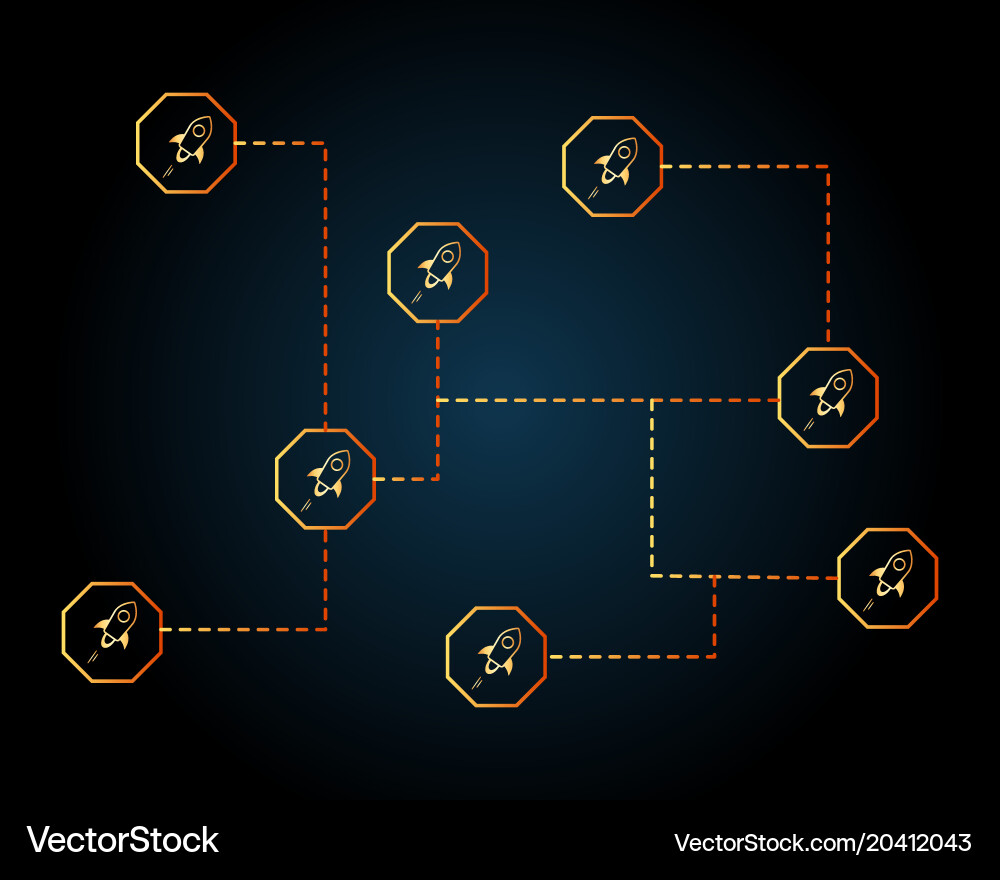 Blockchain stellar style networking background Vector Image