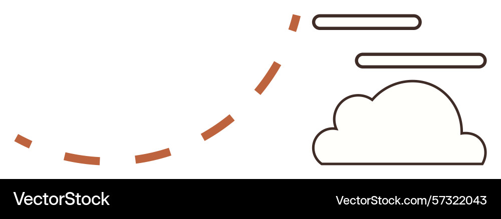 Cloud computing concept with dashed line Cloud computing concept with dashed line vector image