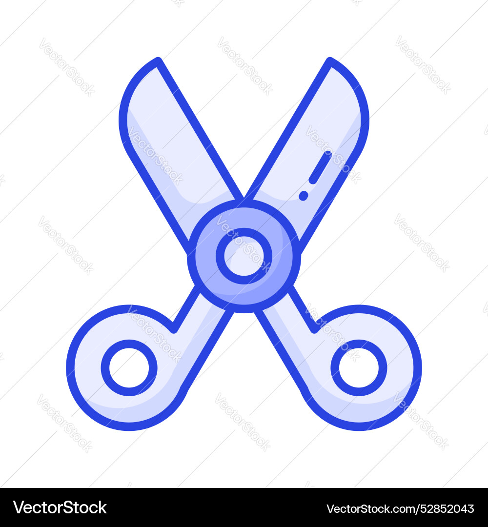 Creatively designed icon of scissors in trendy Vector Image