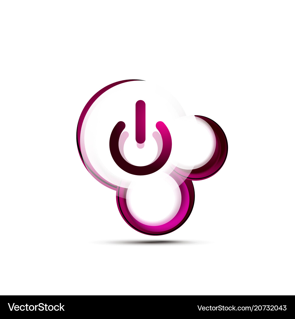 Glass transparent effect power start button Glass transparent effect power start button vector image