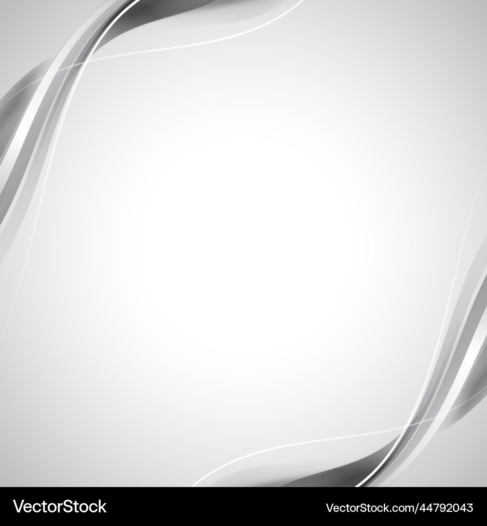 Gray curve frame template vector image