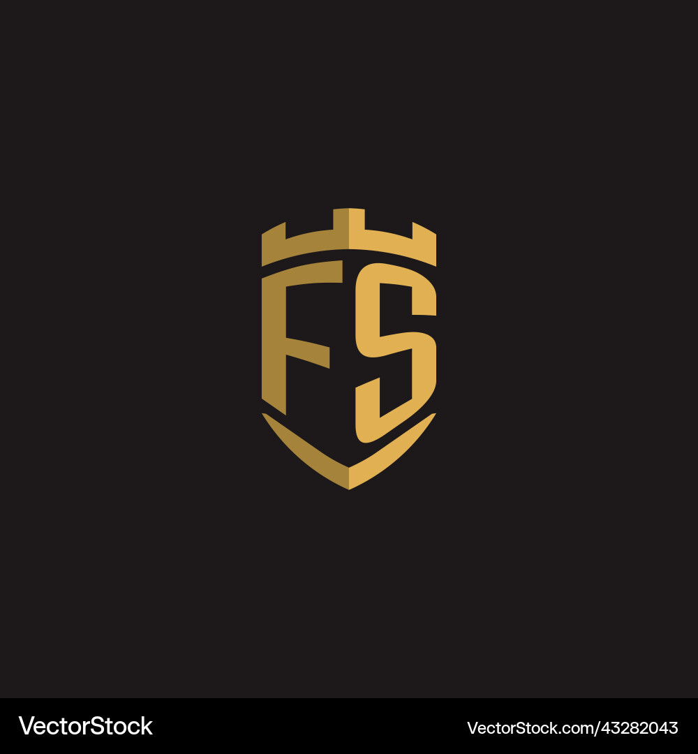 Initials fs logo monogram with shield style design Initials fs logo monogram with shield style design Vector Image