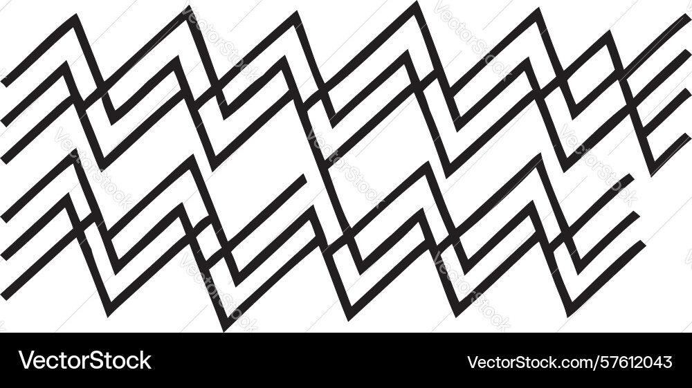 Interlocking zigzag geometric pattern black vector image