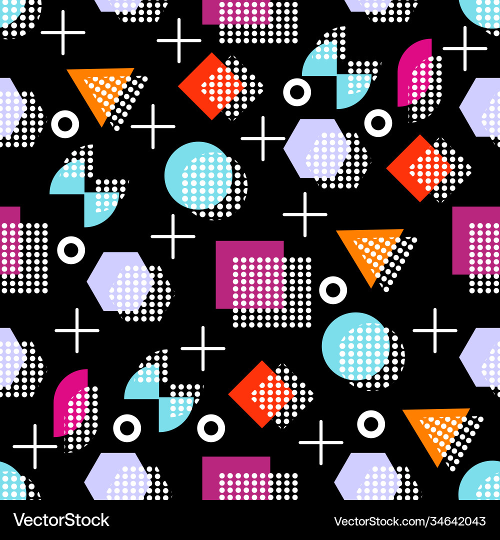 Memphis style with geometric pattern Memphis style with geometric pattern vector image