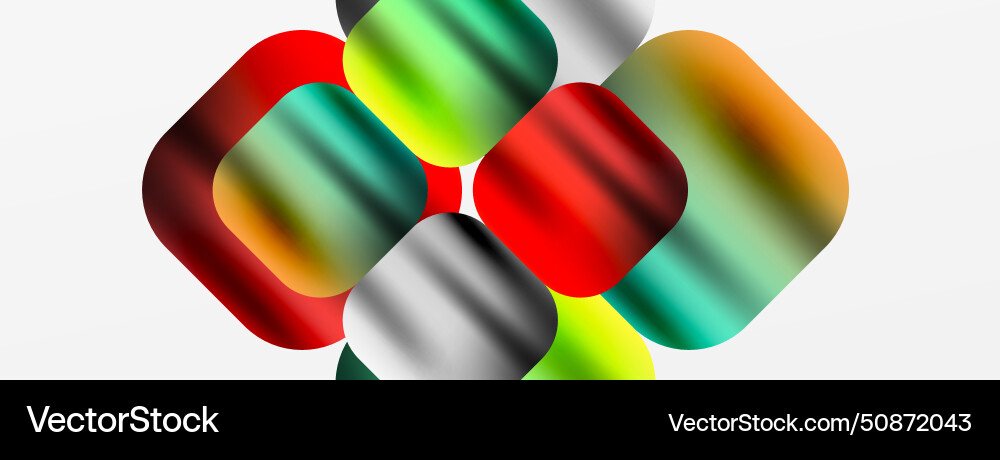 Metallic fluid color with geometric abstract Vector Image