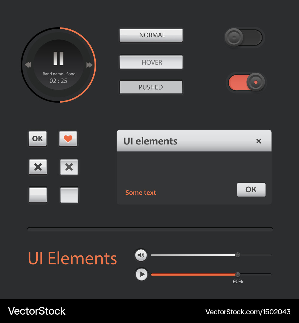 Modern Web UI Elements Collection vector image