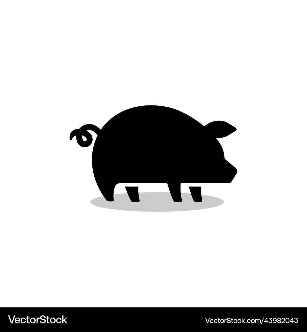 Pork pig silhouette logo icon design template Pork pig silhouette logo icon design template vector image