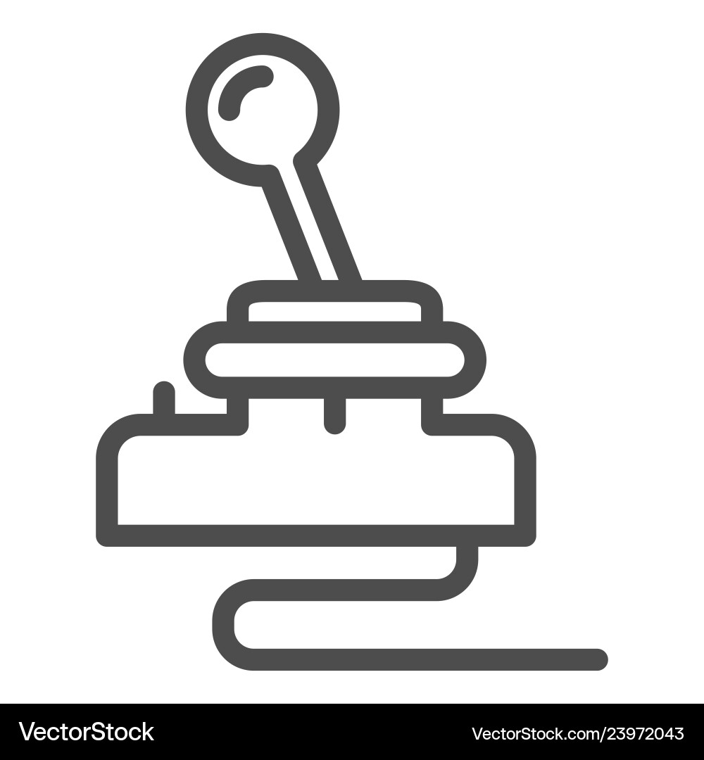 Retro joystick line icon game input pad Retro joystick line icon game input pad vector image