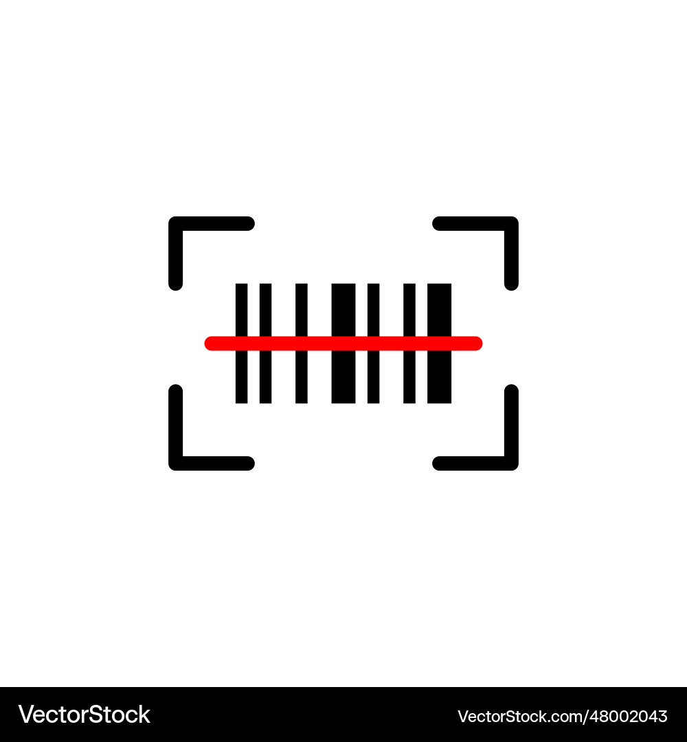 Scanning bar code with reader machine red laser Vector Image