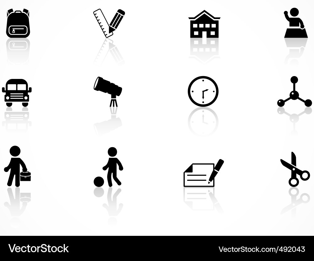 School & Education Icons Vector Image