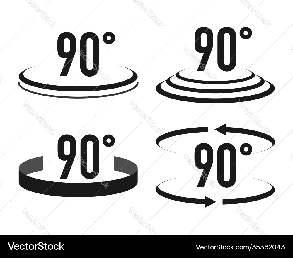 Set 90 degrees view icons in different style Set 90 degrees view icons in different style vector image