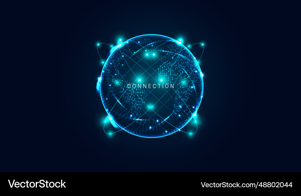 Abstract world technology connection Abstract world technology connection vector image