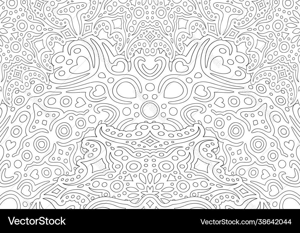Art for coloring book with linear pattern vector image