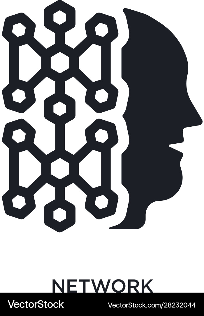 Black network isolated icon simple element from Vector Image
