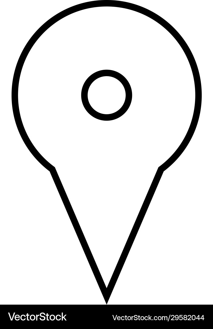Black outline map pointer simple flat icon Black outline map pointer simple flat icon vector image