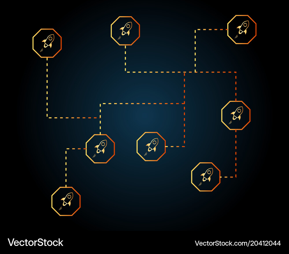 Blockchain stellar style networking background Vector Image