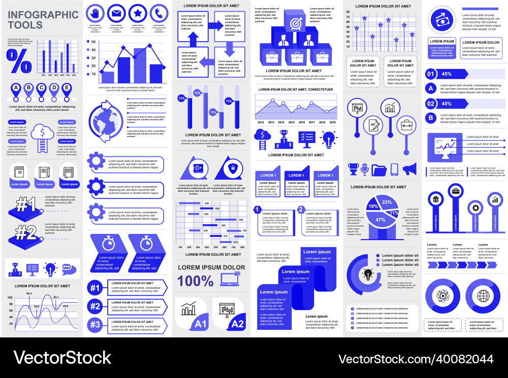 Bundle infographic elements data visualization Vector Image