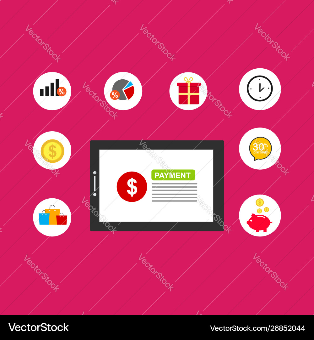 Concept online and mobile payments for web page Concept online and mobile payments for web page vector image
