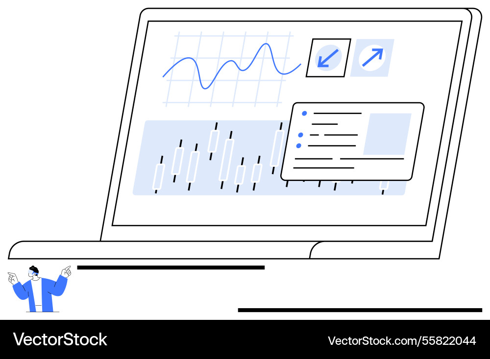 Data analysis interface with charts displayed Data analysis interface with charts displayed vector image