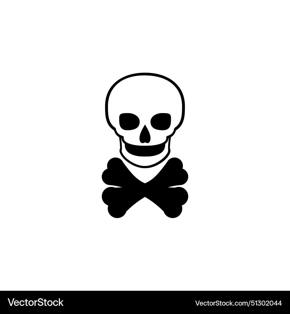Death skull with crossbones flat icon Death skull with crossbones flat icon vector image